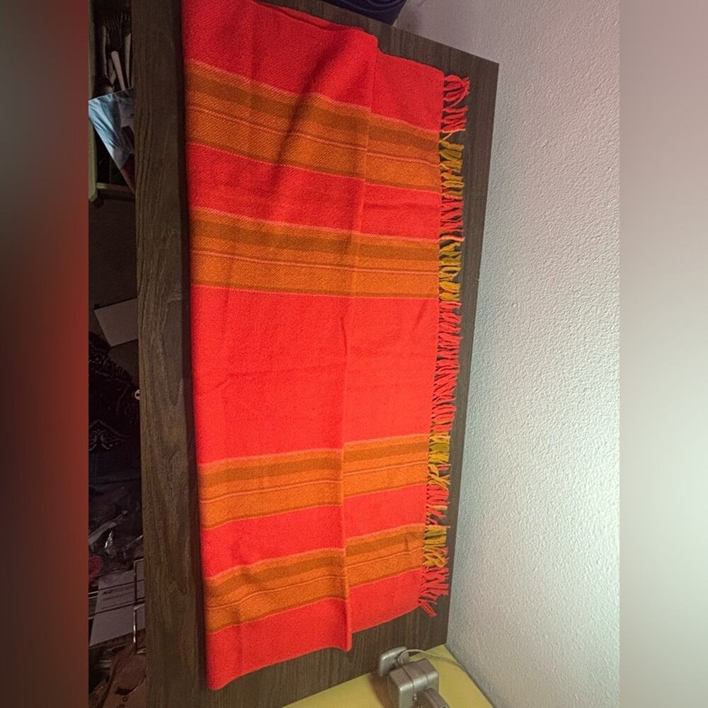 Vibrant Vintage The Three Weavers MCM Large Blanket 60s USA